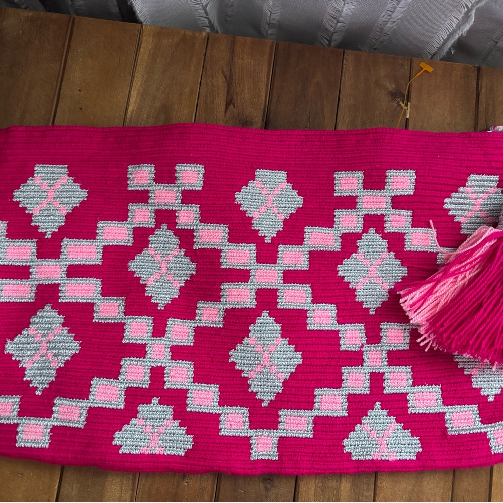 Wayuu Tribe Pink and Gray Clutch